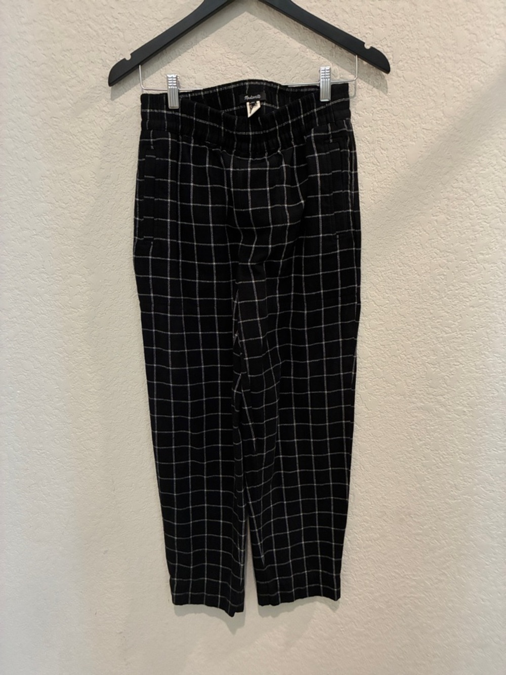 Madewell Black Windowpane Chinos XS